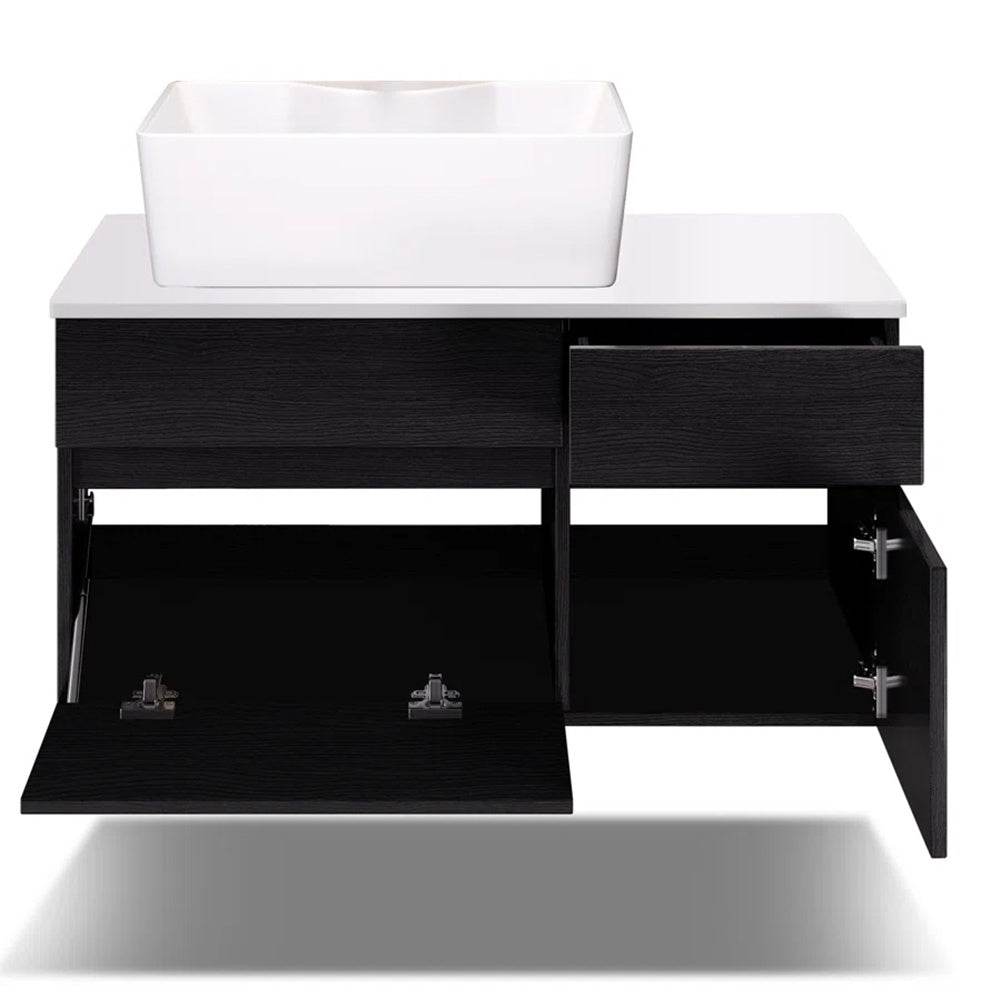 31.5 Inches Wall Mounted Single Bathroom Vanity With Engineered Stone Top - Velora