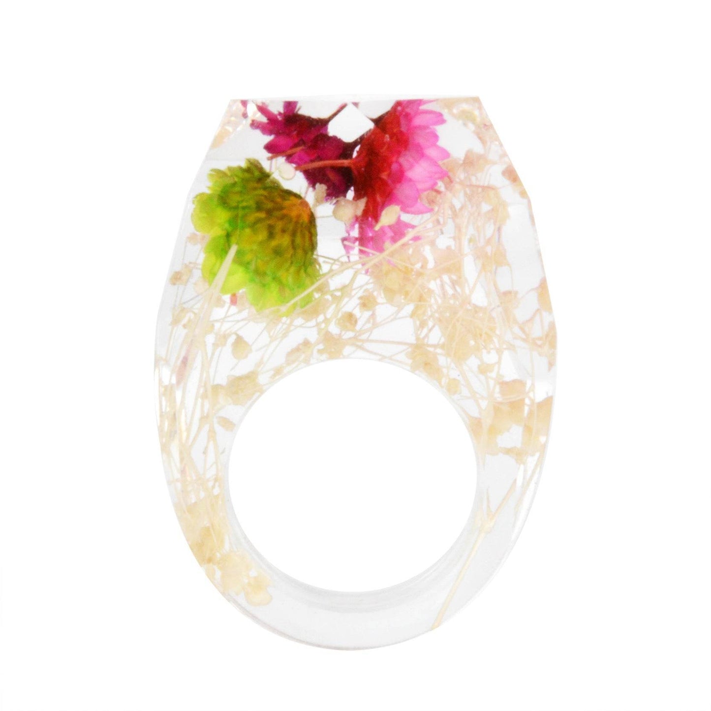 Dried Flower Resin Forest Handmade Dried Flower Epoxy Ring - Velora