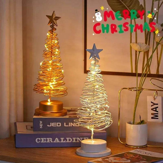Spiral LED Light Christmas Tree Decoration Night Light Ornaments - Velora