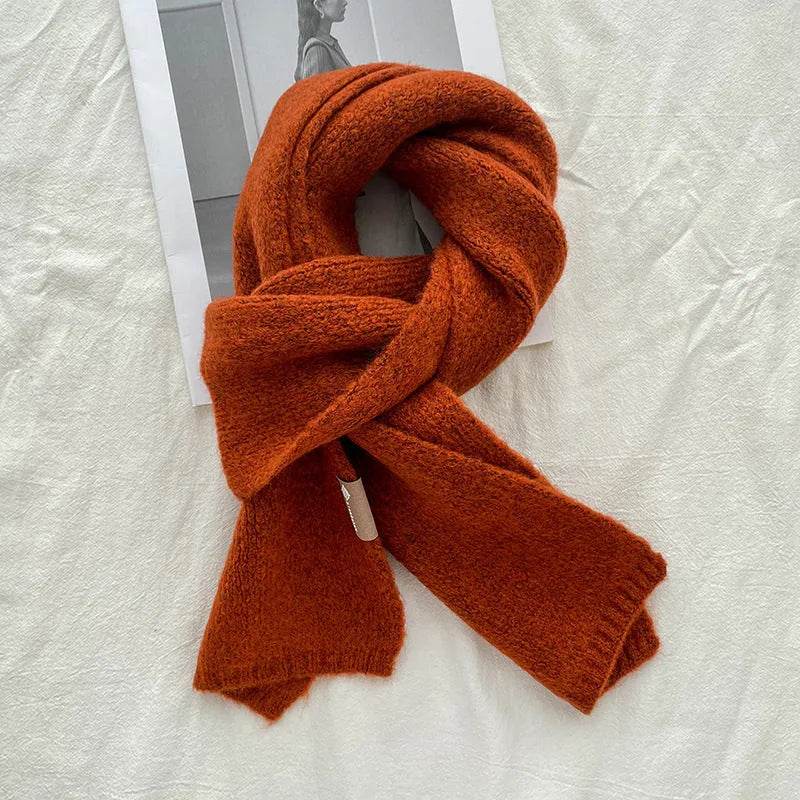 Women's Sweet Version Fleece Solid Scarf Autumn And Winter - Velora