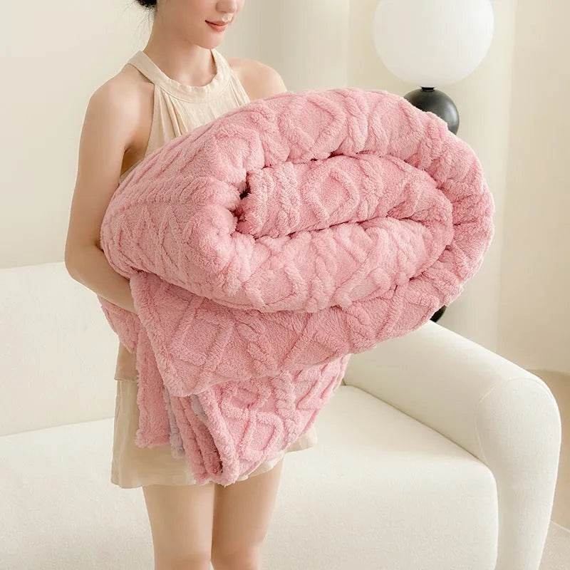 Single-layer Double-sided Tower Velvet Sofa Cover Soft Winter Blanket - Velora