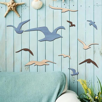 11-Piece Coastal Wall Art Set Wooden Ocean Decor Nautical Wall Sculptures For Living Room Bedroom Bathroom (Canada Delivery Only)