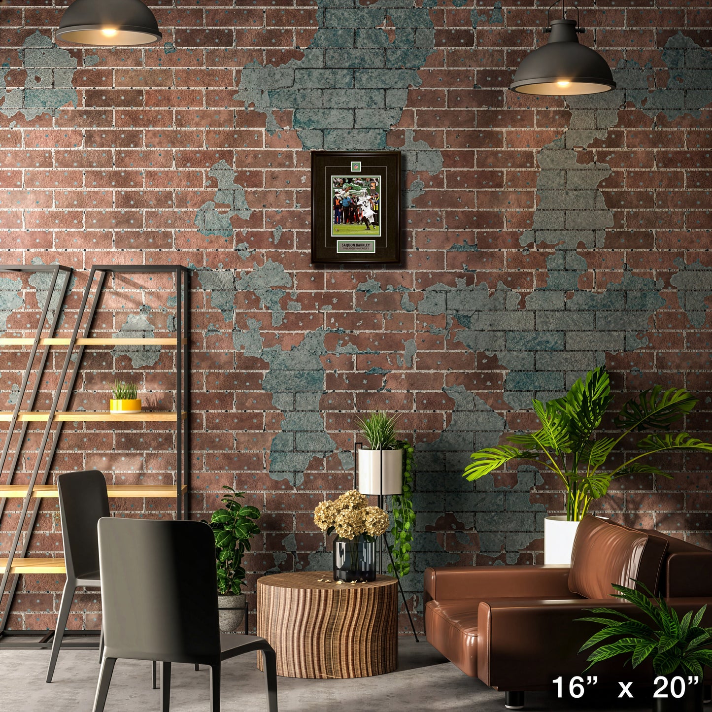 Saquon Barkley Framed Pin & Plate Eagles