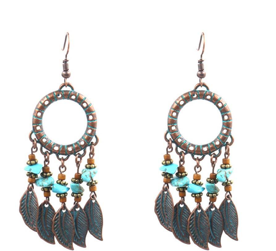 Handmade beaded tassel earrings - Velora