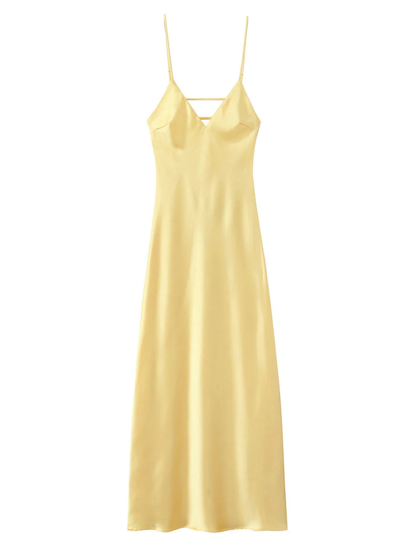Satin V-Neck Cami Dress - Velora