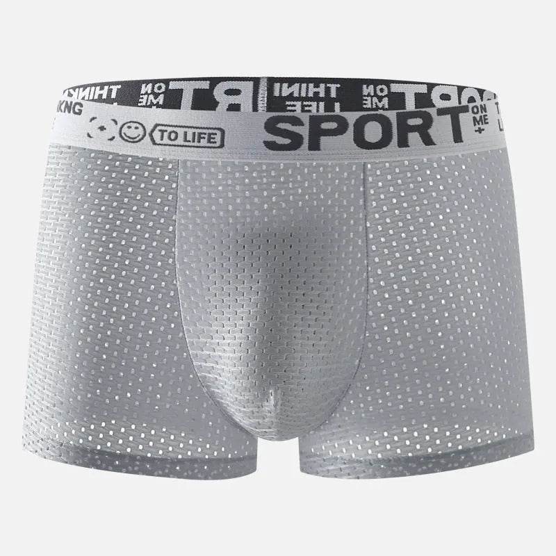 Men's Underwear Mid Waist Mesh Ice Silk Mesh SPORT Boxer Brief - Velora