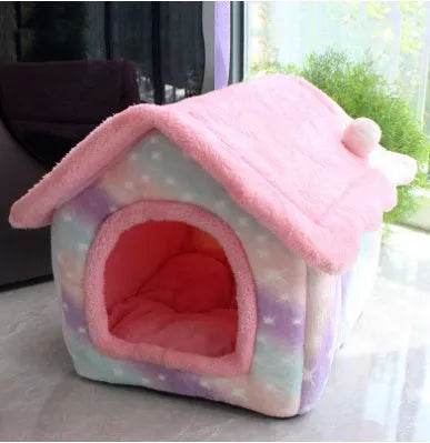 Foldable Dog House Pet Cat Bed Winter Dog Villa Sleep Kennel Removable Nest Warm Enclosed Cave Sofa Pets Supplies - Velora