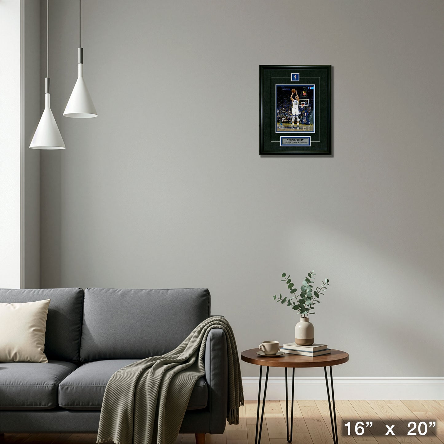 Steph Curry Framed Pin & Plate Warriors