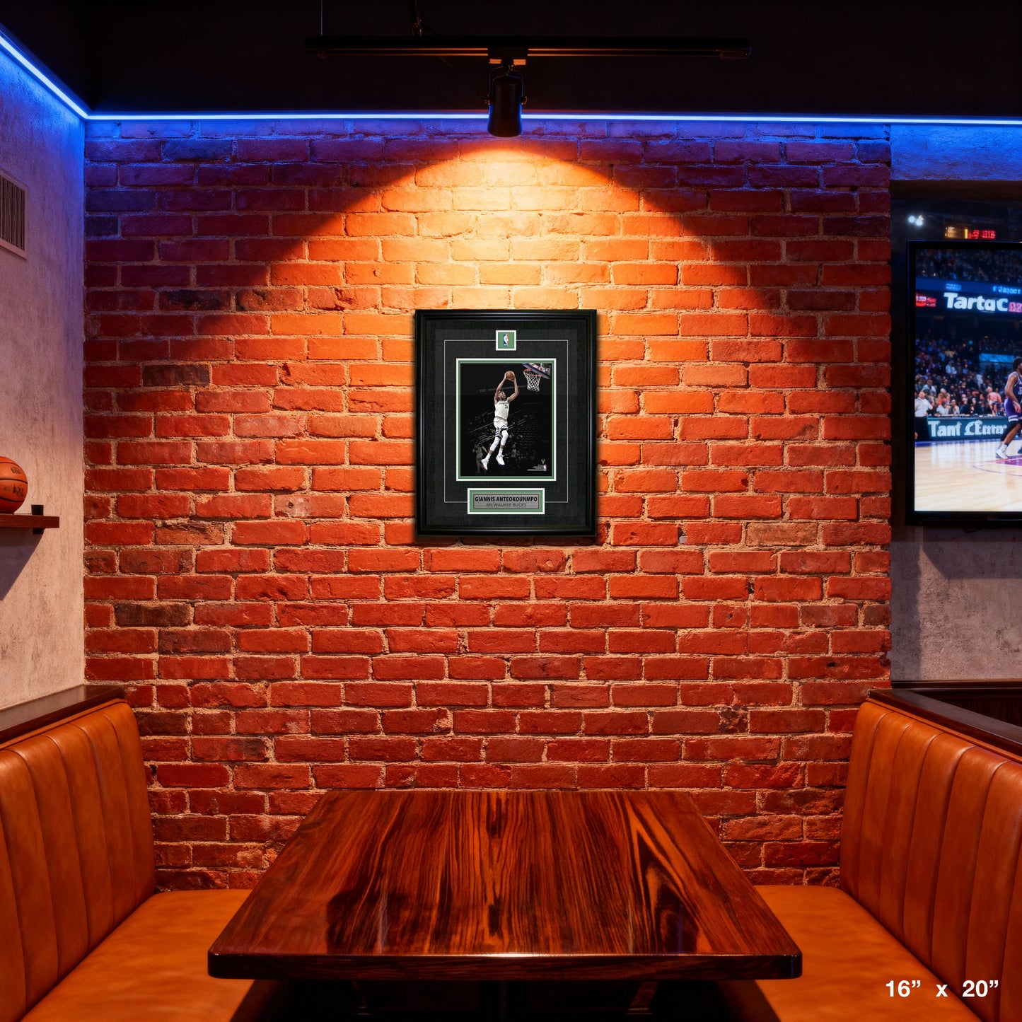 Giannis Antetokounmpo Framed Pin & Plate Bucks