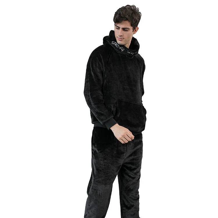 Men's Hooded Warm And Thickened Pajamas Suit - Velora