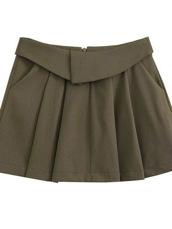 European And American Style College Style High Waist Mini Pleated Skirt - Velora