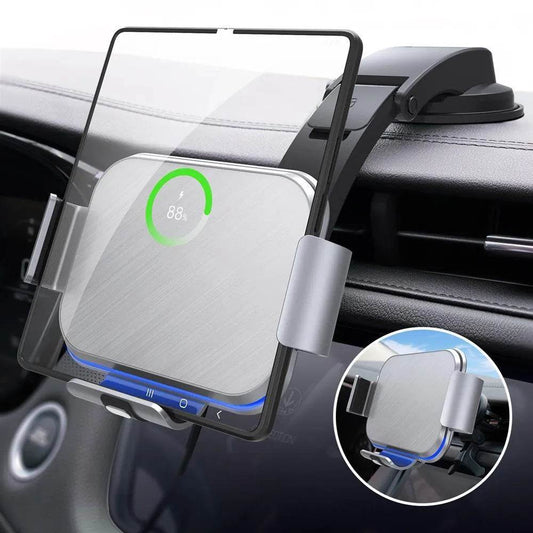 S8 Double Coil Folding Screen Car Mount Wireless Charging - Velora