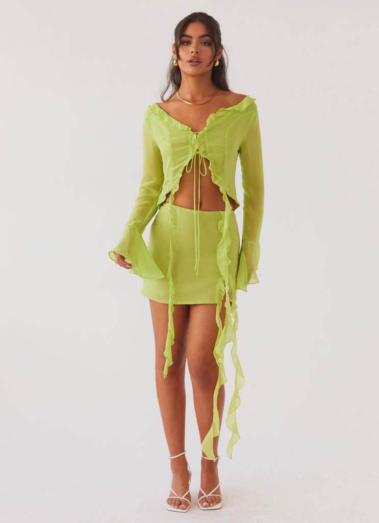 New Sexy Tassel Lace Long-sleeved Hip Skirt Suit - Velora