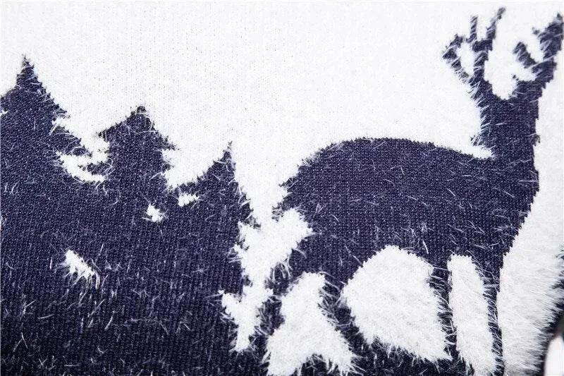 Christmas deer Knit Cashmere sweater for men - Velora