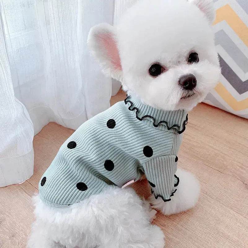 Fleece Turtleneck Shirt for Pets Dog Cat apparels for Fall and Winter - Velora
