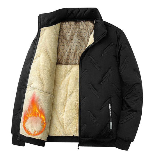 New Graphene-design Cotton Coat Winter Warm Thickened Fleece Jacket Fashion Casual Mens Clothing - Velora