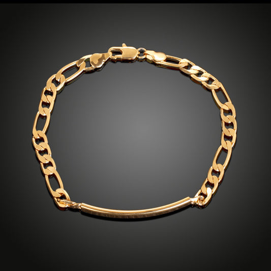 Curved Bracelet 18K Gold Plated Hip Hop