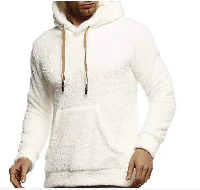Autumn Winter Drawstring Fleece Hoodie Pullover for men - Velora