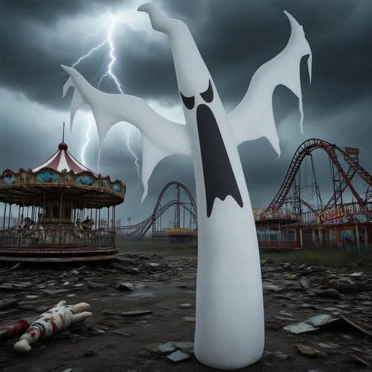 6' Tall Halloween Inflatables Outdoor Decorations White Ghost, Light Up Blow Up Yard Decor With LED Light And Fan Indoor Outdoor For Garden, Lawn, Party, Holiday EX-STOCK Canada