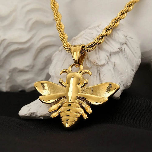 Titanium Steel Bee Necklace Stainless Steel gold - Velora