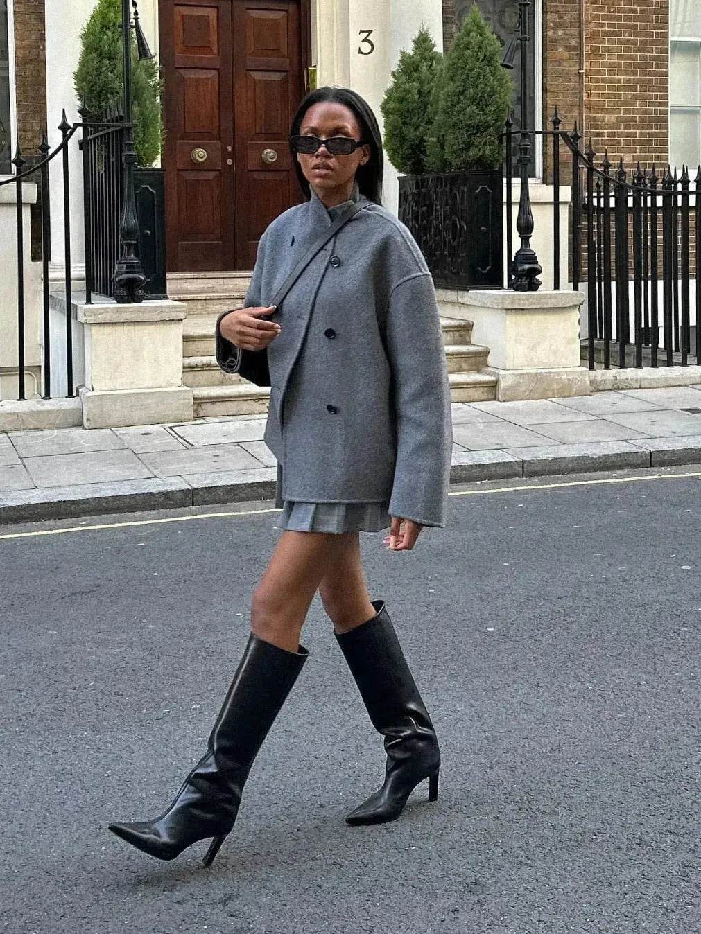 Fall Winter Double Breasted Solid Color Cashmere coat for women - Velora