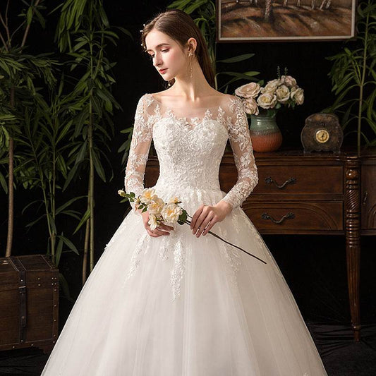 Primary Wedding Dress Long Sleeve French Style - Velora