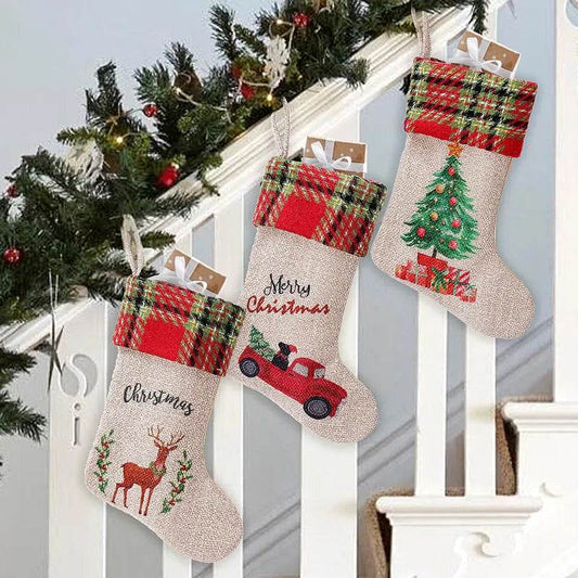 Christmas Decoration Supplies Car Linen Stockings Suit - Velora