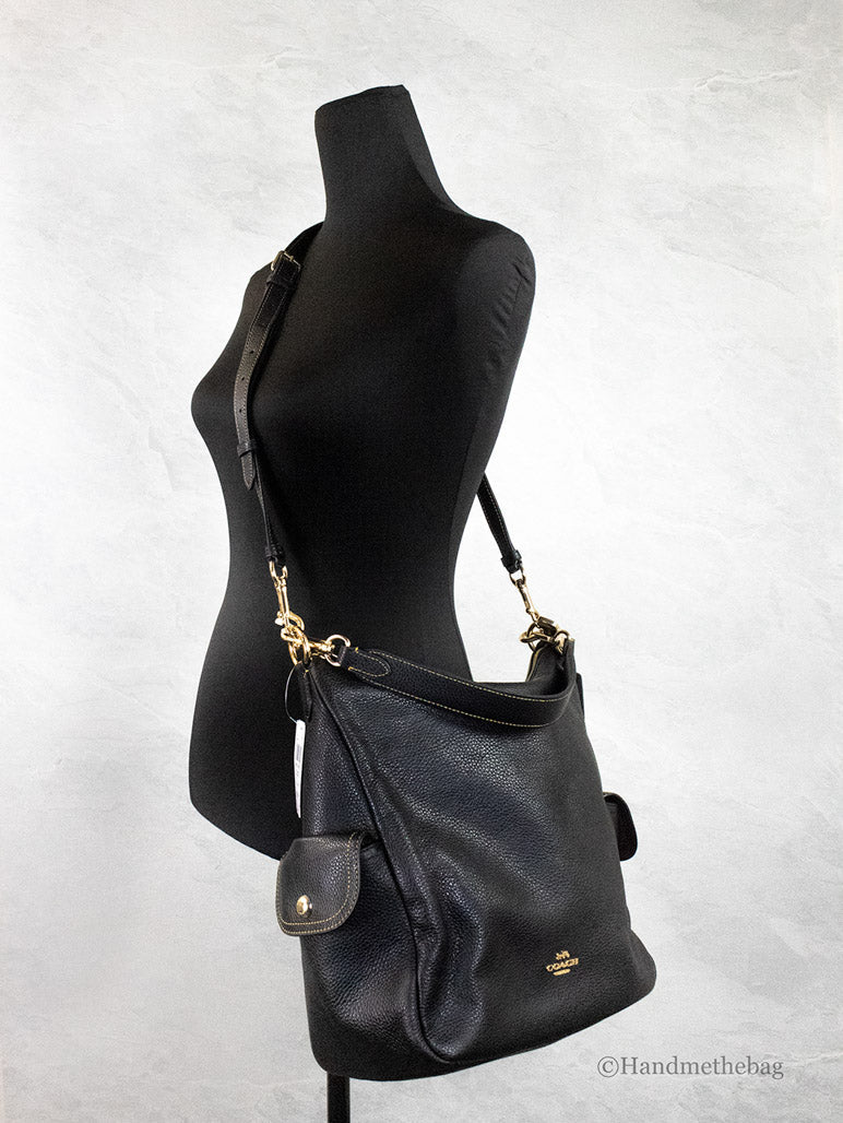 Coach Pennie Elegant Black Leather Convertible Handbag