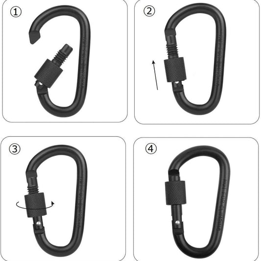No. 8 Carabiner D Type Bold 8CM Aluminum Alloy - Velora