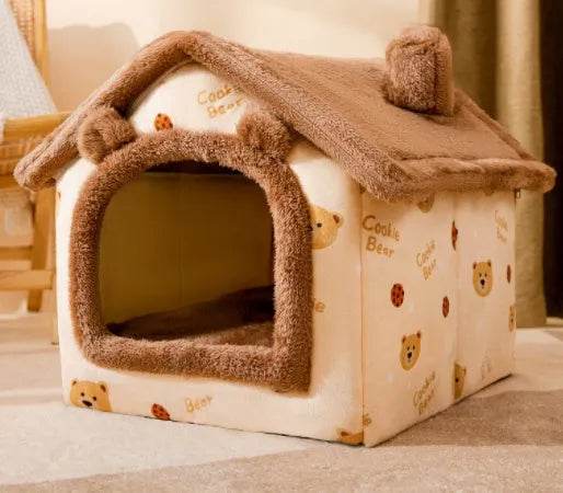 Foldable Dog House Pet Cat Bed Winter Dog Villa Sleep Kennel Removable Nest Warm Enclosed Cave Sofa Pets Supplies - Velora