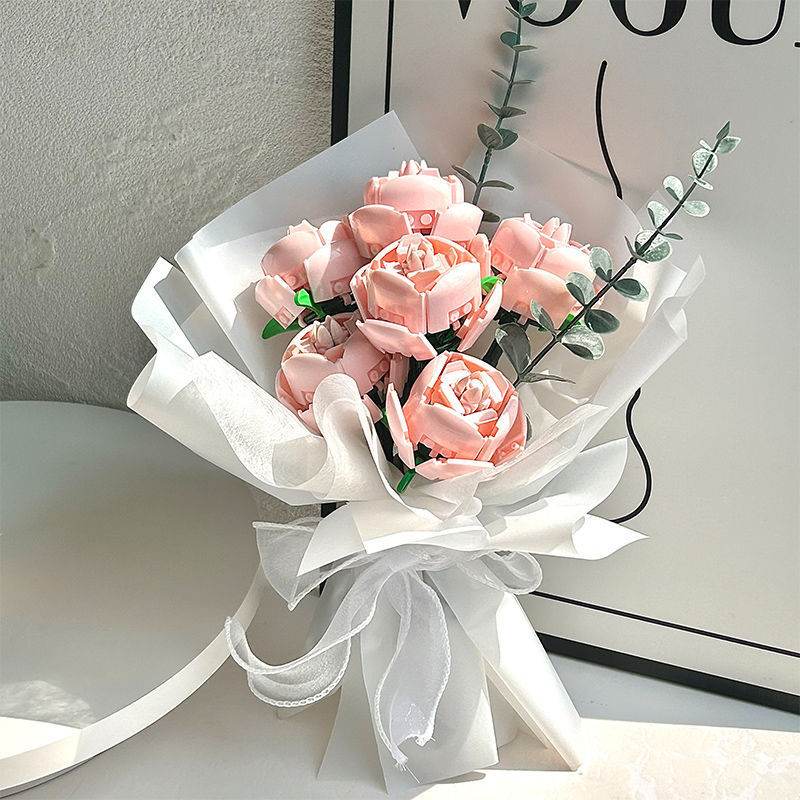 Building Blocks Rose Bouquet Flower Pot - Velora
