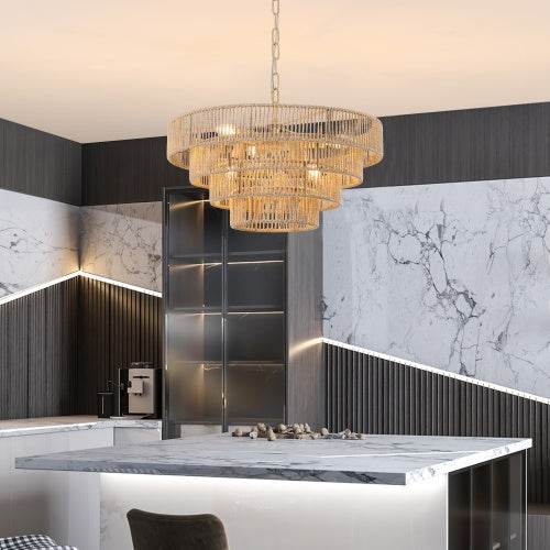 Luxury Craft Bohemian Woven Chandelier - Velora