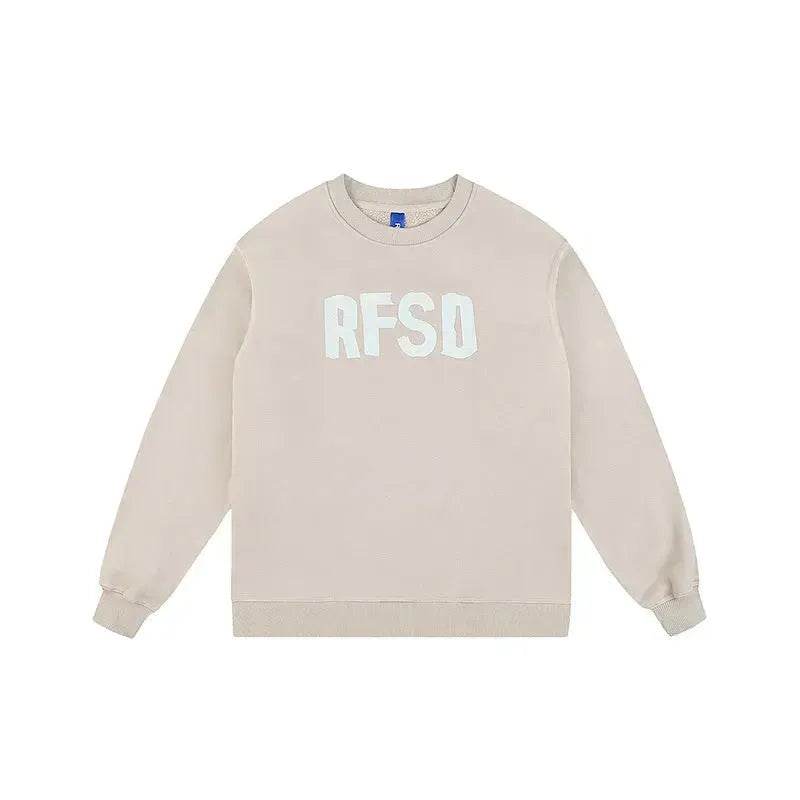 Fleece-lined Loose Street Drop-shoulder Printed Round Neck Sweatshirt Unisex - Velora