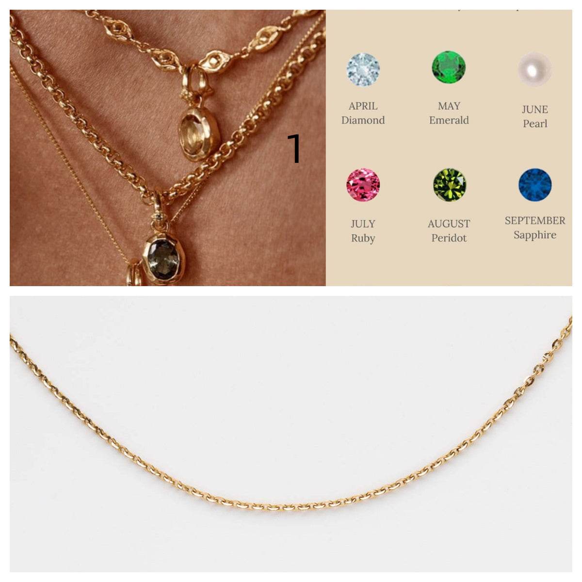 Stainless Steel Twelve Birthday Stone Necklace 12 Birthday Stone Love Pendant Moon Stone Women's Gift Jewelry - Velora