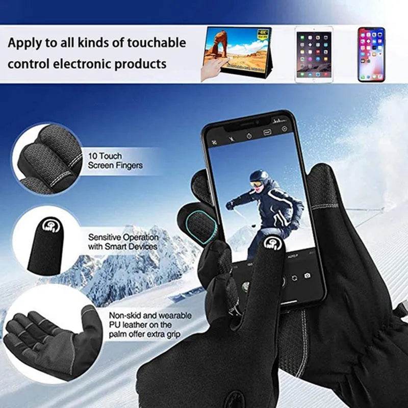 Winter Gloves Touchscreen Non-Slip Unisex Waterproof Windproof Warm Cycling Ski Sports Gloves Women Men - Velora
