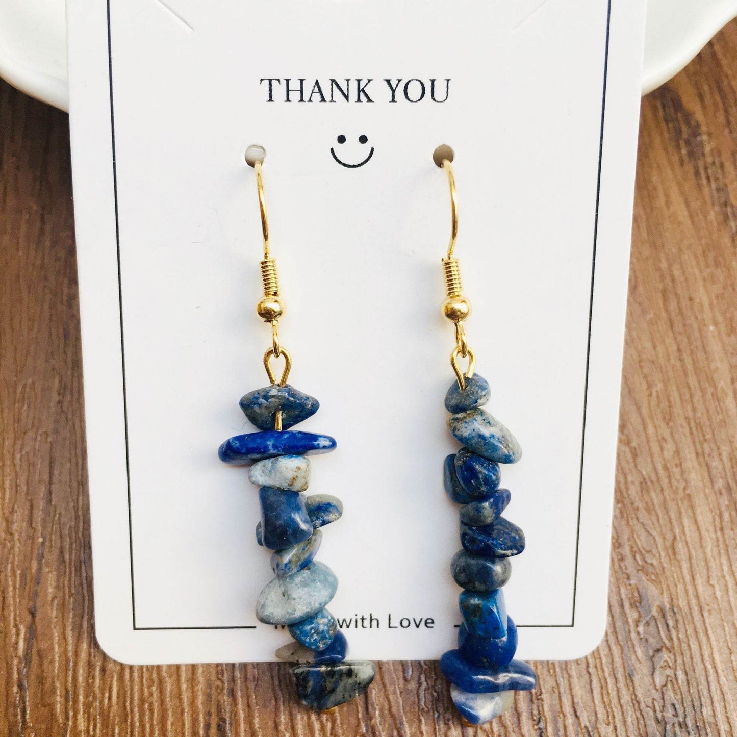 Handmade DIY Natural Crystal Stone Beaded Earrings - Velora