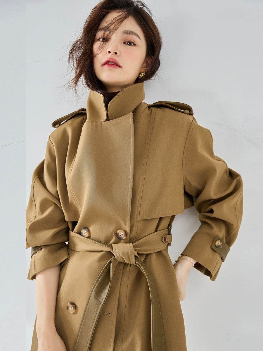 New Casual Elegant Elegant Short Trench Coat Women - Velora