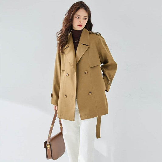 New Casual Elegant Elegant Short Trench Coat Women - Velora