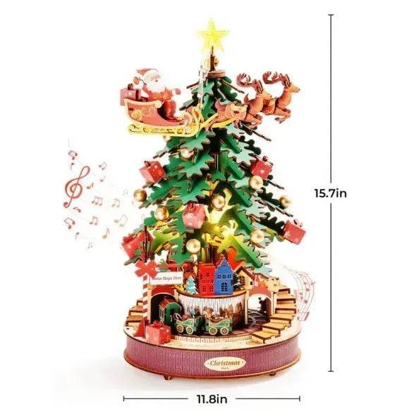 3D Puzzles For Adults, Wooden Music Box Christmas Melody Tree, 3D Model Building Kits, Christmas Birthday Gifts DIY Crafts - Velora