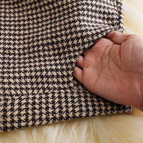 Elegant Women's professional formal business office work Slit Houndstooth pencil Midi Skirt - Velora