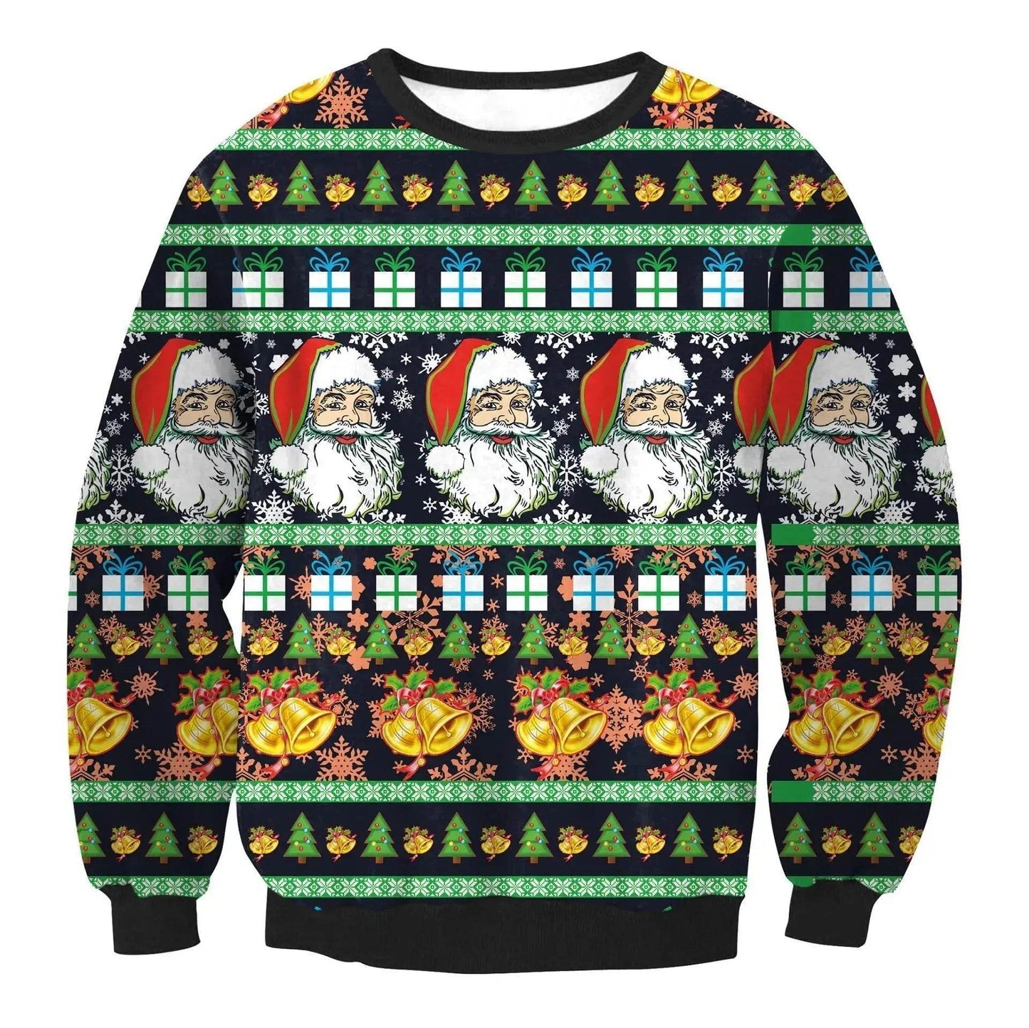 Autumn Winter Fashion Ugly Christmas Sweater Santa Elf Funny Pullover Womens Mens Print Sweaters Tops Clothing - Velora