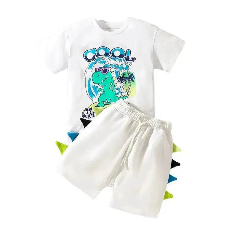 Boys' Short-sleeved Cartoon Cute Short Sleeve Shorts Two-piece for boys - Velora