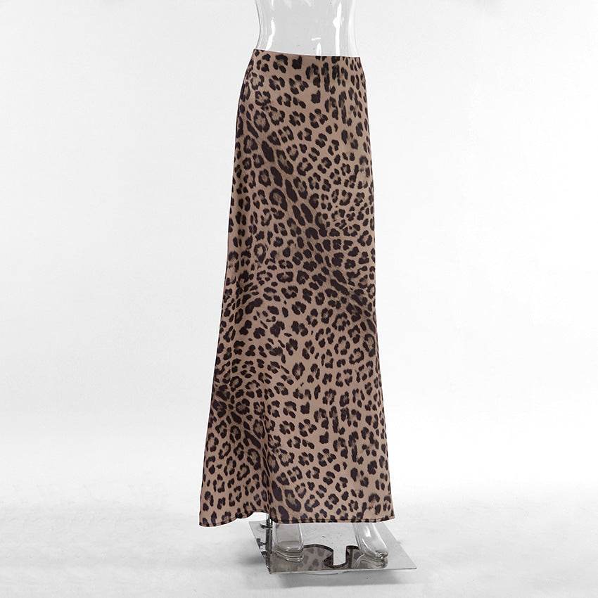 Leopard Long Skirt Fashion Mermaid Skirt Womens Clothing - Velora