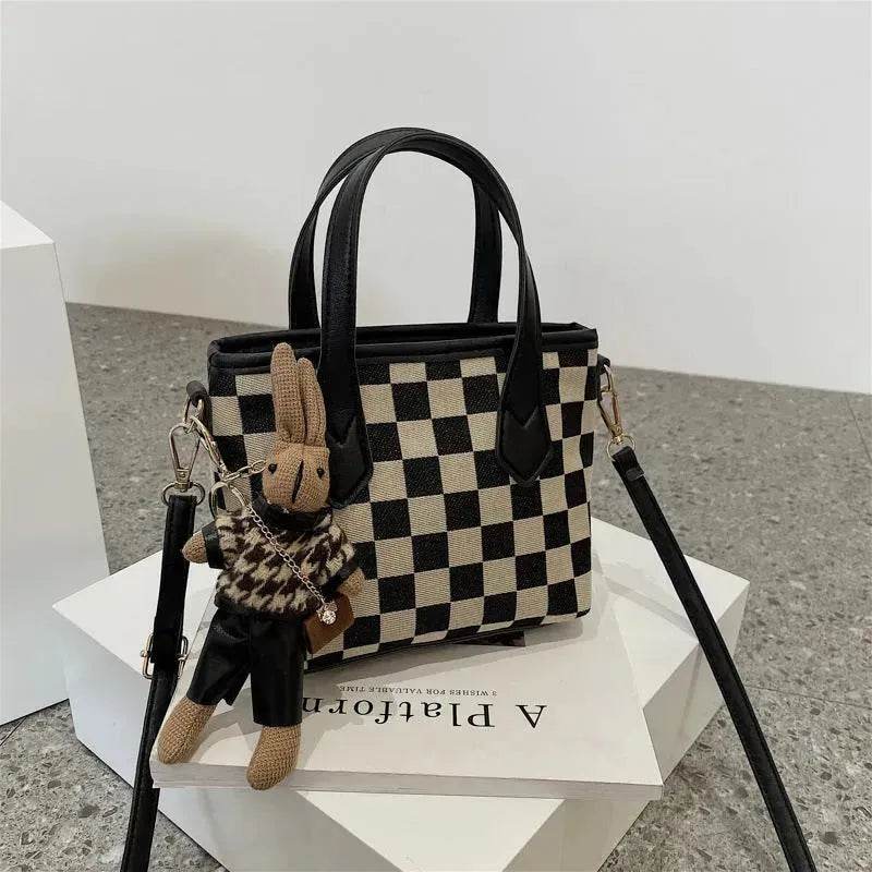 Fashion Houndstooth Shoulder Bags Portable Checkerboard Handbags All-match Messenger Crossbody Bag Women - Velora