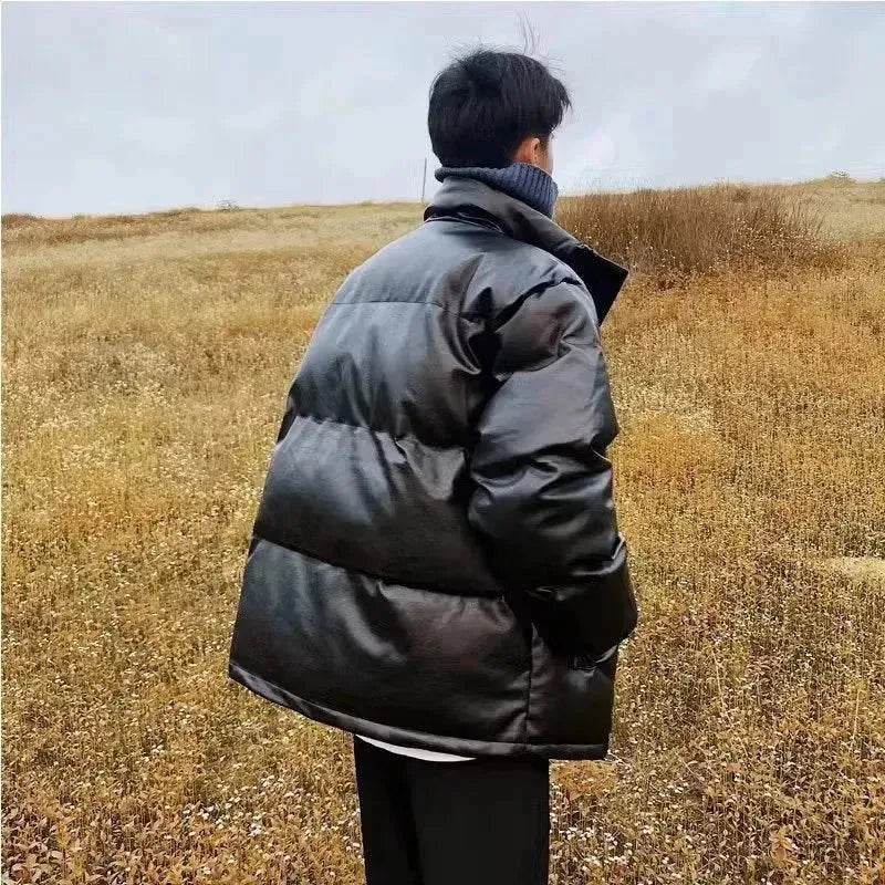 Winter Men's Down Cotton-padded Winter Coat Thick Black Puffer Jacket - Velora