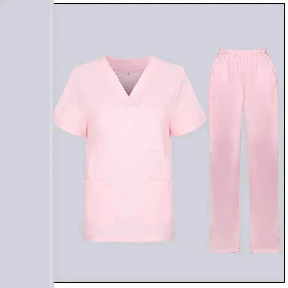 Women Nurse Uniform Female - Hospital Nurse Costume - V Neck Top Pants Set - Velora