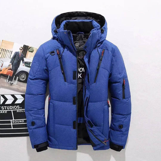 Outdoor Leisure Winter Thickened Hooded Men's Winter Puffer Coat - Velora