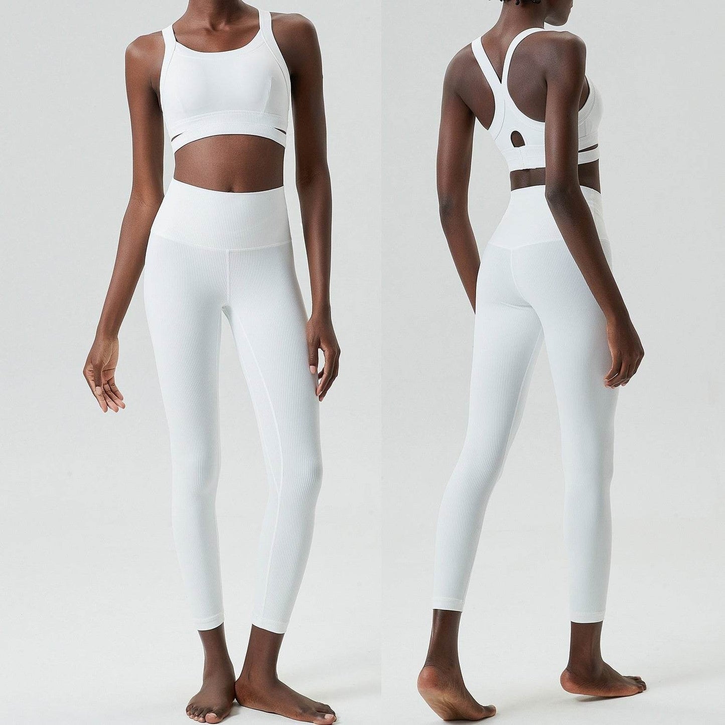 2pcs set Yoga Clothes Sleeveless Crop Workout top and Gym Leggings - Velora