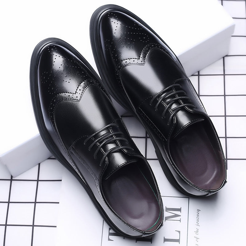 New Men's Brogue Leather Business Casual British Formal Leather Shoes - Velora