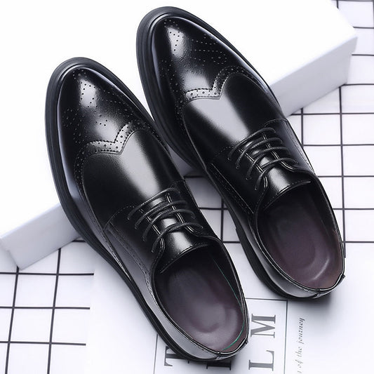 New Men's Brogue Leather Business Casual British Formal Leather Shoes - Velora
